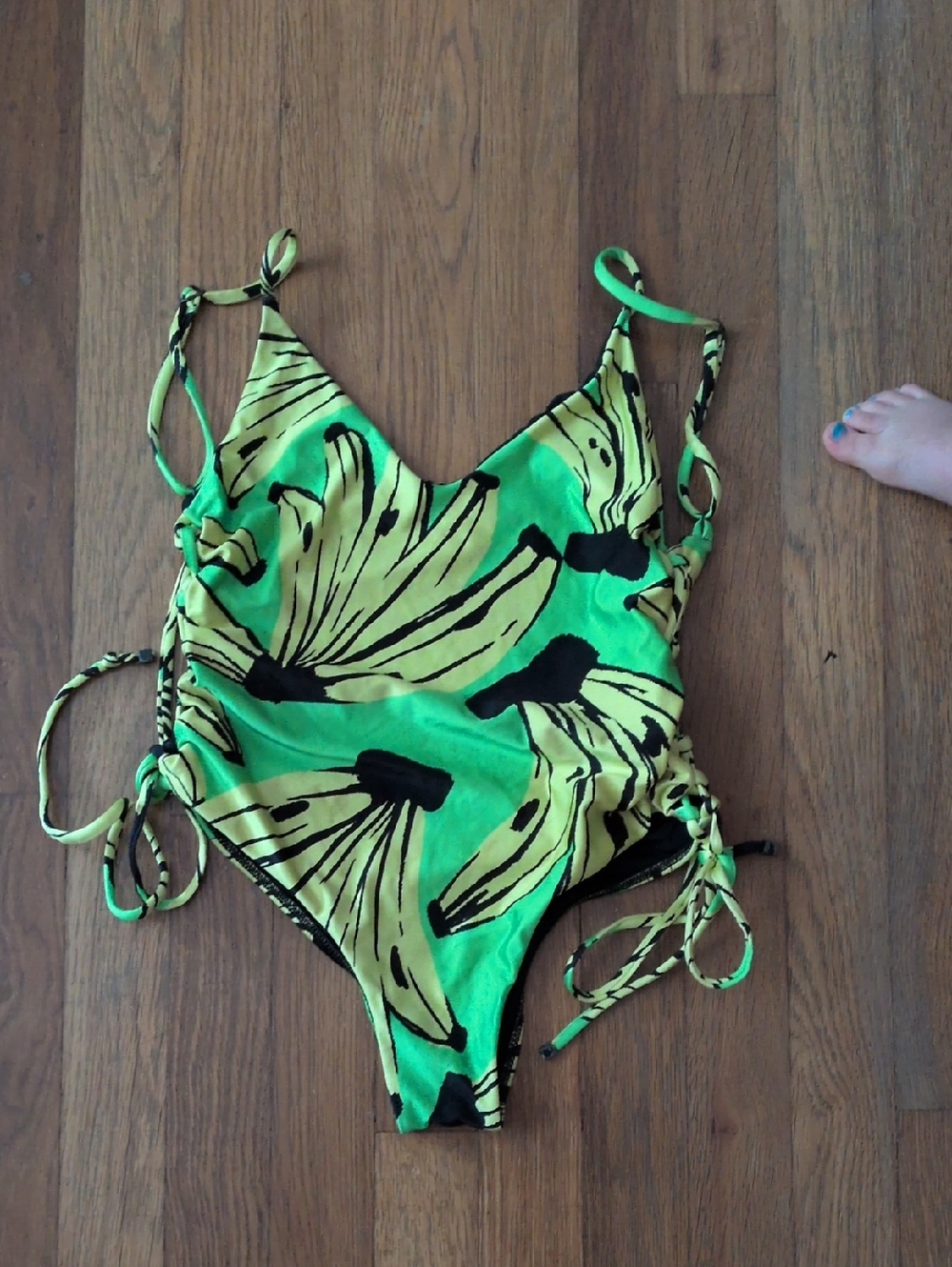 FARM Rio Green and Yellow Floral One-Piece Swimsuit